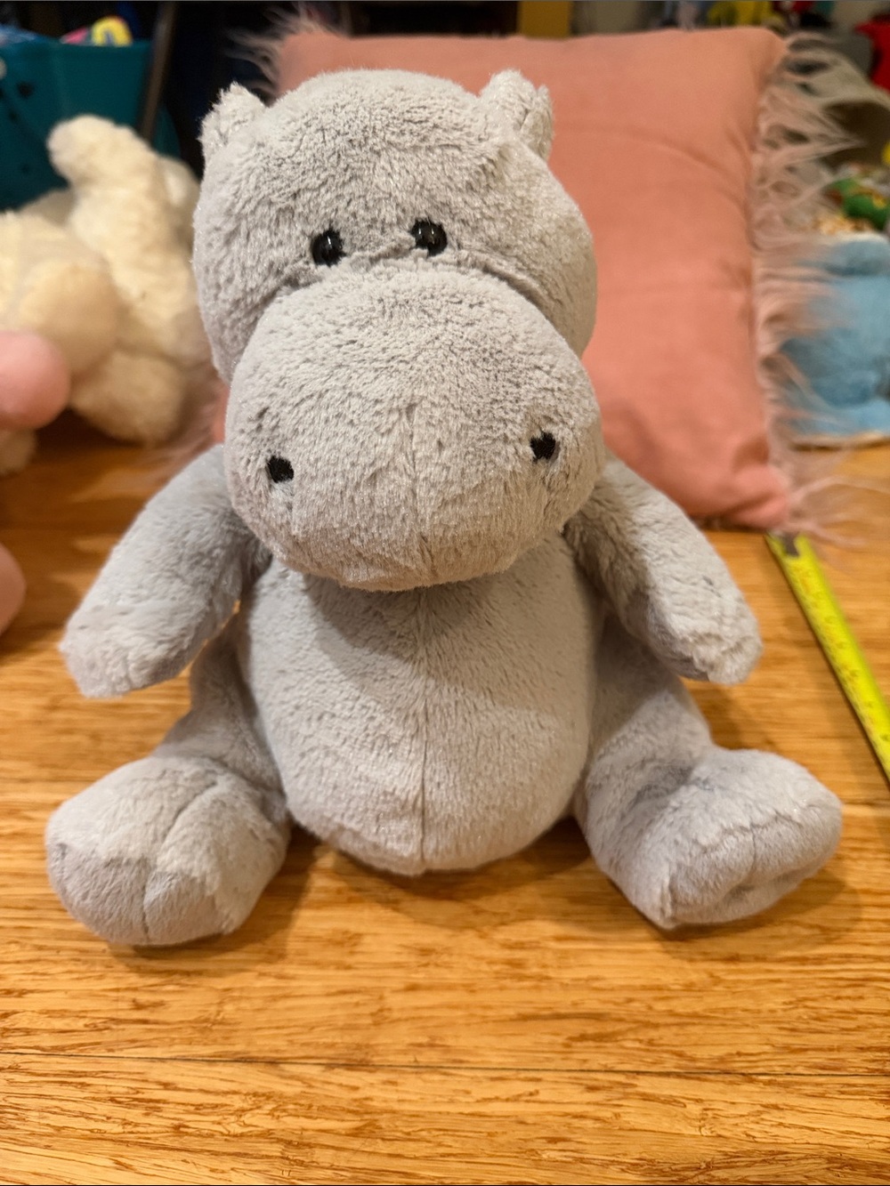 Grey Hippo Plush Toy - Soft Cuddly Animal. Curious George and Friends collection